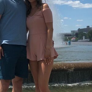 NBD TRAPPED ROMPER. Pink Romper from revolve, brand NBD. size small